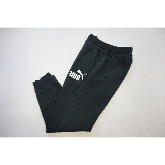Puma Jogger Sweat Pants Cotton Blend Black Ahtletic With Pockets Mens Sz Small - Picture 1 of 8